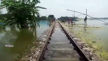 Most Extreme Train Travel On To The Water_ River __!!__ (You Never Seen Before)