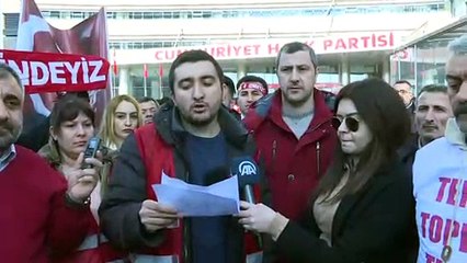 CHP Genel Merkezi önünde protesto - ANKARA