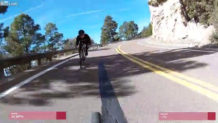 Download Video: Ce cycliste s'envole par-dessus une biche en pleine descente !