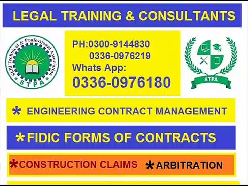 #Fidic ,  #Constuction claims ,  #Arbitration , #legal #training and #consultants