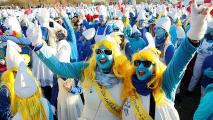 Schlumpf-Weltrekord aufgestellt: Lauchringen verwandelt sich für einen Tag in Schlumpfhausen