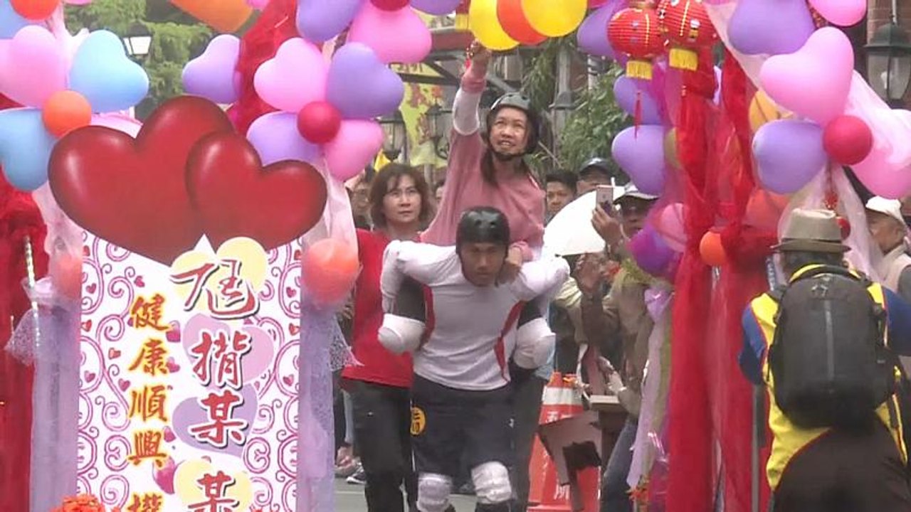 Huckepack-Wettkampf in Taiwan