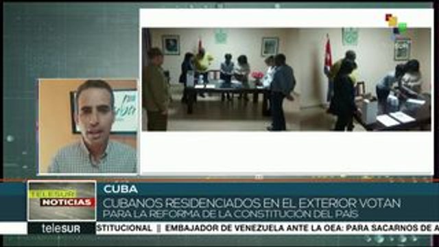 Cubanos residentes en el exterior votan en el referendo constitucional