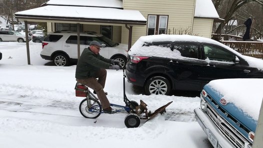 Bicycle Powered Snow Plow video dailymotion