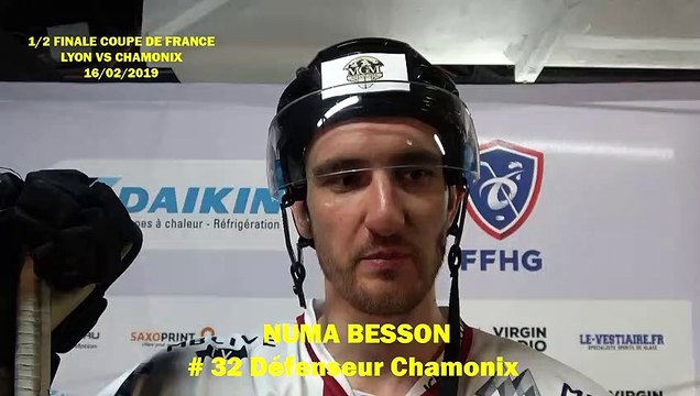Numa HOCKEY SUR GLACE 2019-02-16 Numa Besson Interview # 32 Défenseur des Pionniers de Chamonix, ½ finale de la Coupe de France 2019 - Lyon VS Chamonix