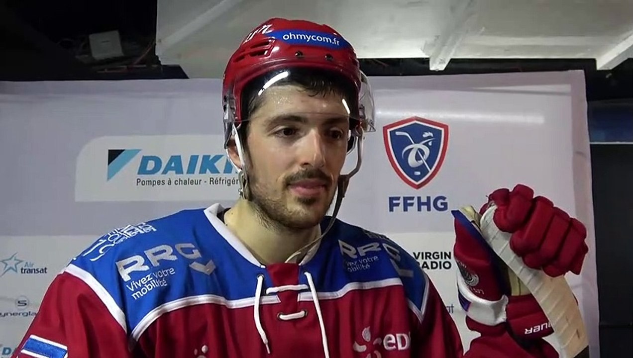 HOCKEY SUR GLACE 2019-02-16 Vincent Llorca Interview # 17 Défenseur des Lions de Lyon, ½ finale de la Coupe de France 2019 - Lyon VS Chamonix