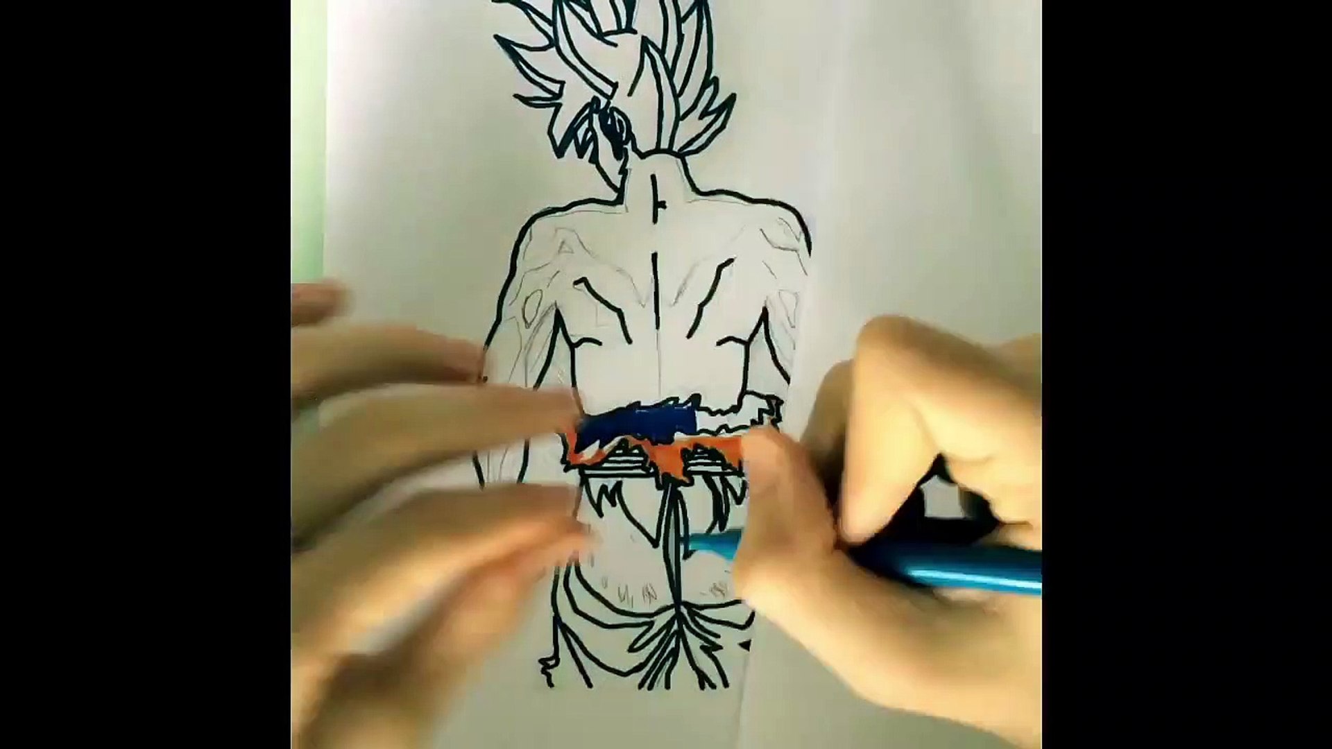 Desenho do goku (instinto superior)