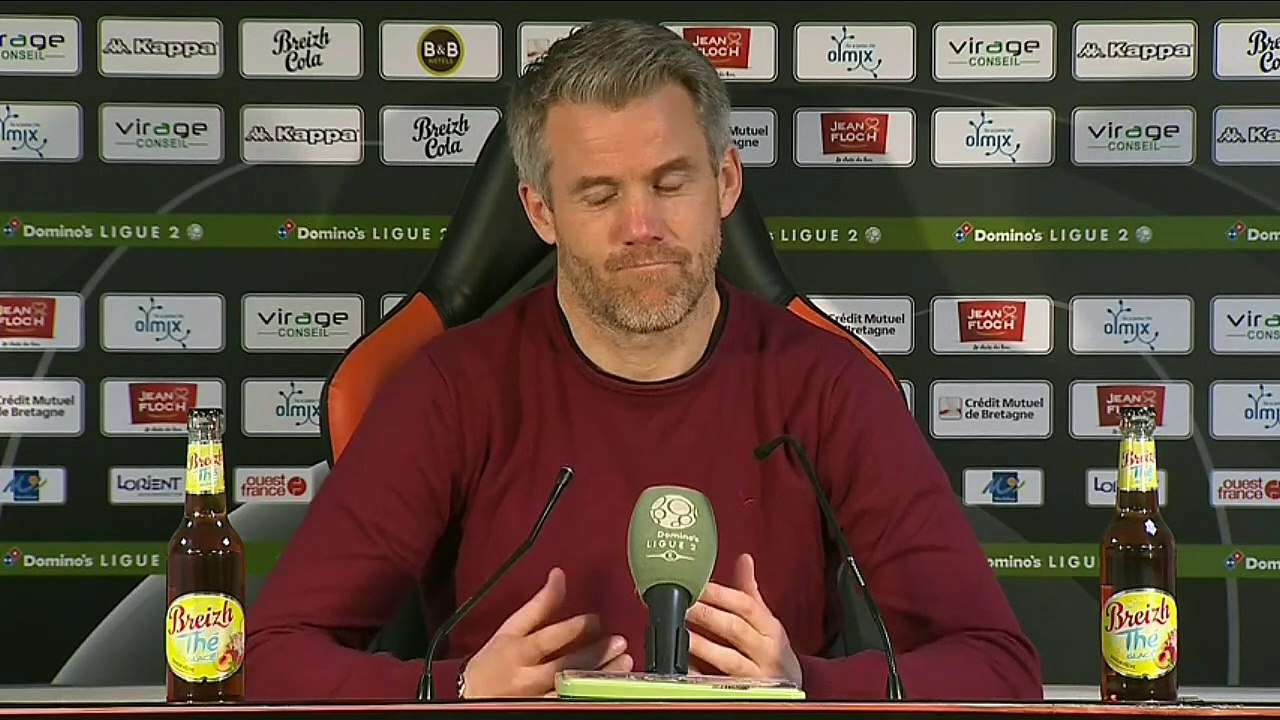 La réaction de Mickaël Landreau après FC Lorient - Red Star FC (2-1) 18-19