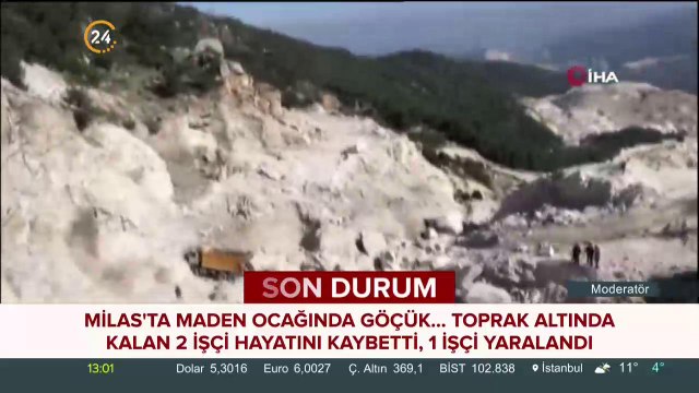 Milas'ta maden ocağında göçük