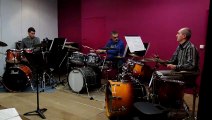 Montbard : démonstration de trois élèves de la classe de percussions