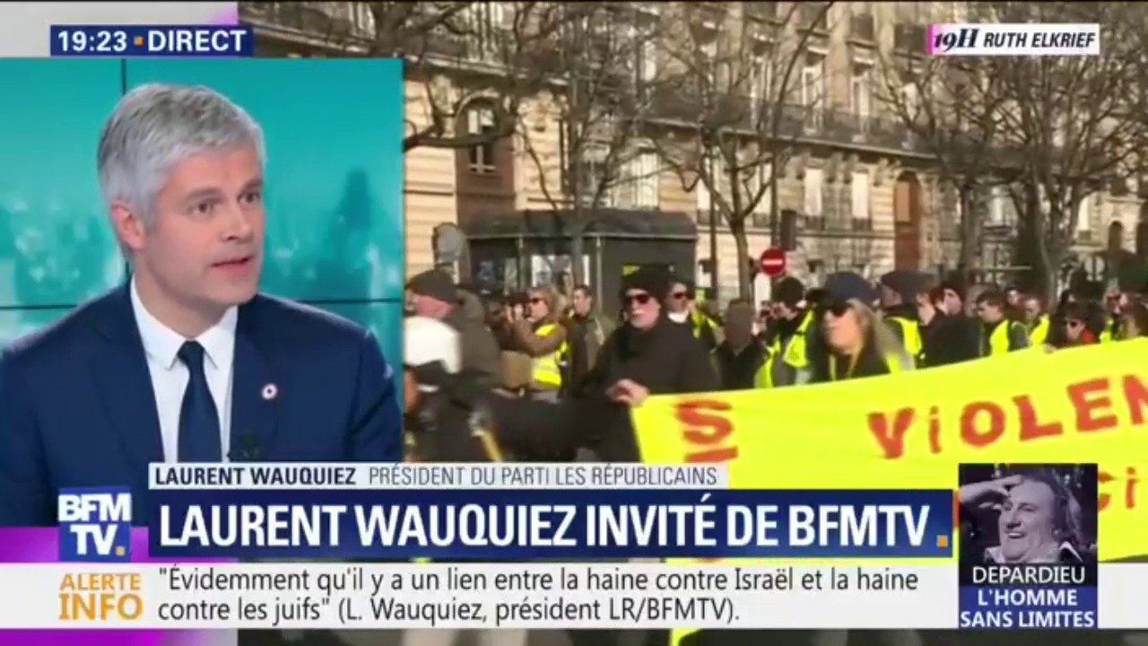 Laurent Wauquiez sur les gilets jaunes : "Les manifestations non autorisées doivent être interdites"