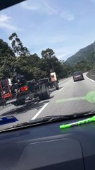 Bus Chassis Driving down Highway