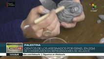 Artista esculpe en helados cara de palestinos asesinados por israelíes