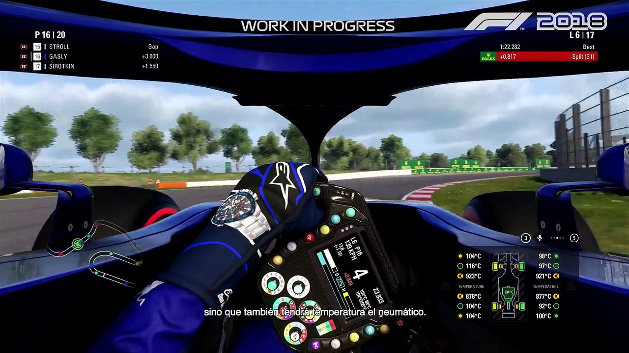 F1 2018 - Diario de desarrollo (físicas)