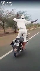 A old man stunt in bike new video