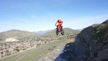 Dude Drives Motorcycle Off Cliff...On Purpose