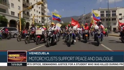 Chavistas on Motorcycles Support President Maduro