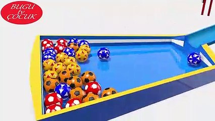 Renkli Futbol Topları İle Çocuklar Renkleri Öğrenin