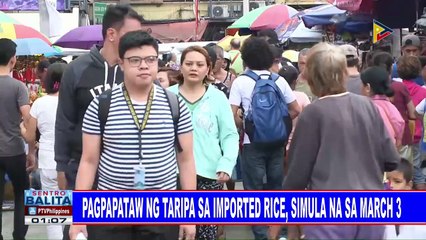 Pagpataw ng taripa sa imported rice, simula na sa March 3