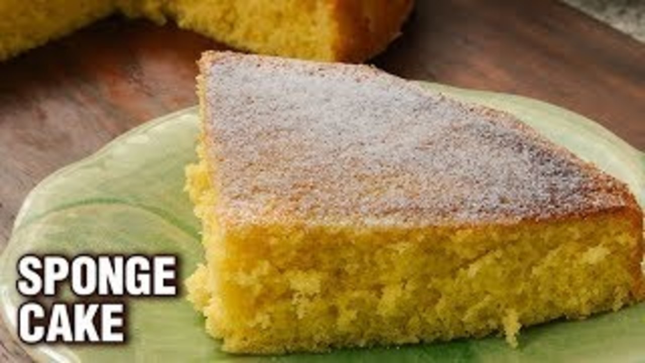Sponge Cake Recipe - How To Make Sponge Cake In A Pan - Basic Baking Recipe - Tarika