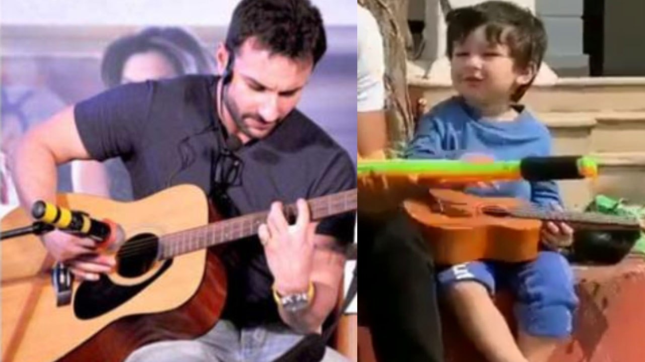 Taimur Ali Khan looks like Rock Star while playing guitar; Check Out | FilmiBeat