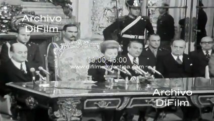 Maria Estela  Martinez de Peron speech at the Casa Rosada 1974