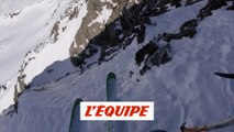 Andréas Di Cola ouvre un couloir engagé sur la Pointe d?Archeboc - Adrénaline - Ski