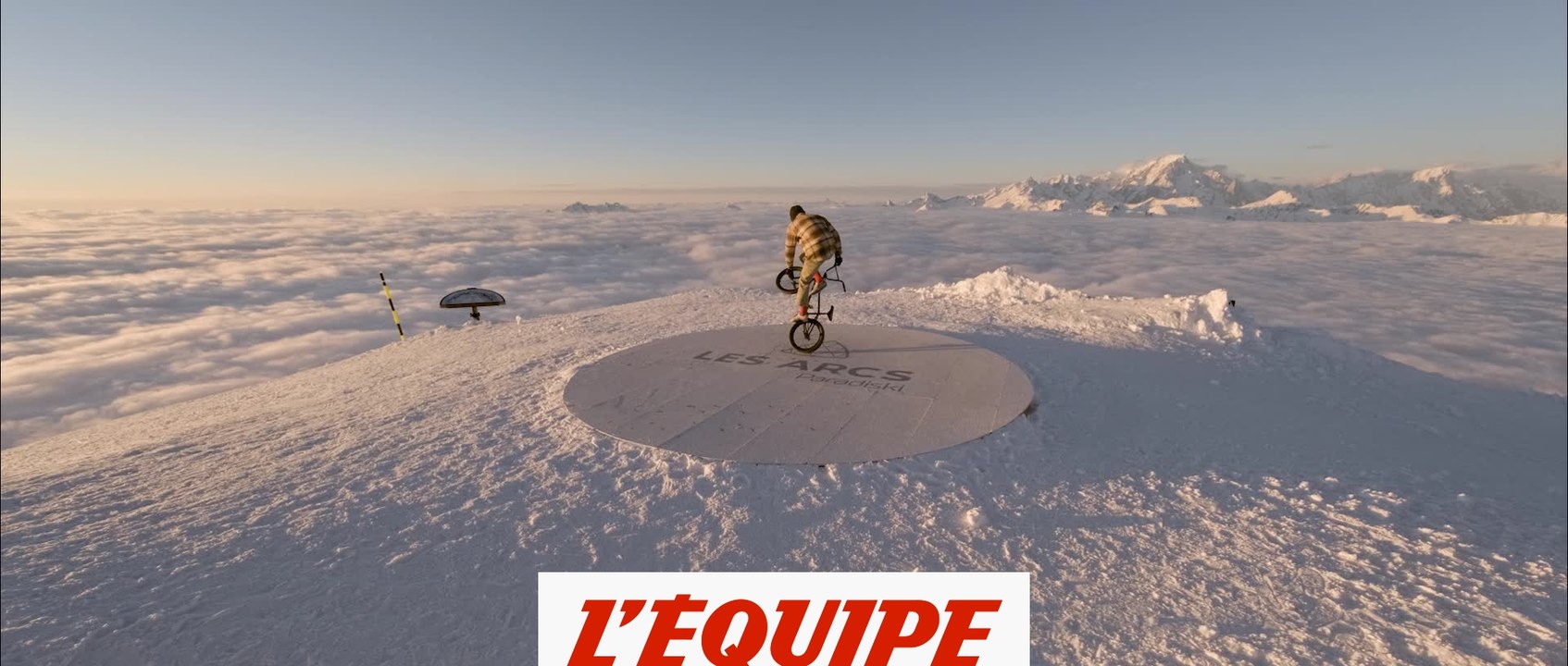 Matthias Dandois fait du BMX flat au sommet de l?Aiguille Rouge aux Arcs - Adrénaline - Tous sports