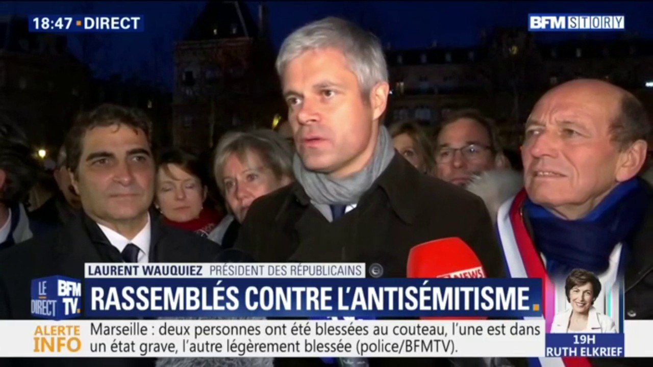 Laurent Wauquiez : "Ça suffit les croix gammées, ça suffit les profanations de cimetières"