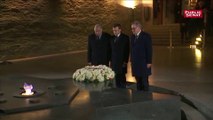 Antisémitisme : Gérard Larcher, Richard Ferrand et Emmanuel Macron se recueillent au Mémorial de la Shoah