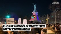 Plusieurs milliers de personnes contre l'antisémitisme, place de la République