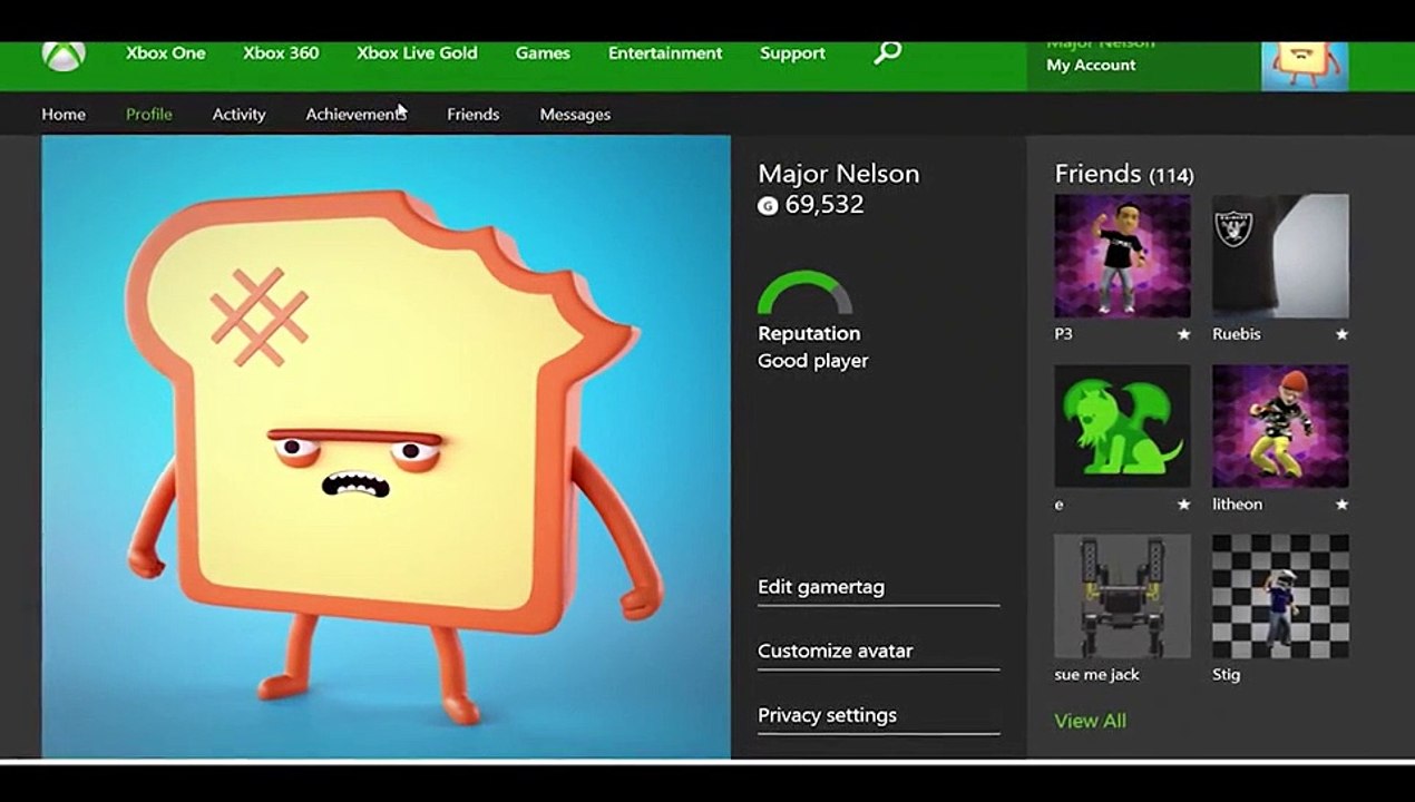 Xbox One - Perfiles en Xbox.com