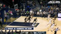 Wake Forest's Sharone Wright Jr. Hammers The Dunk At Notre Dame