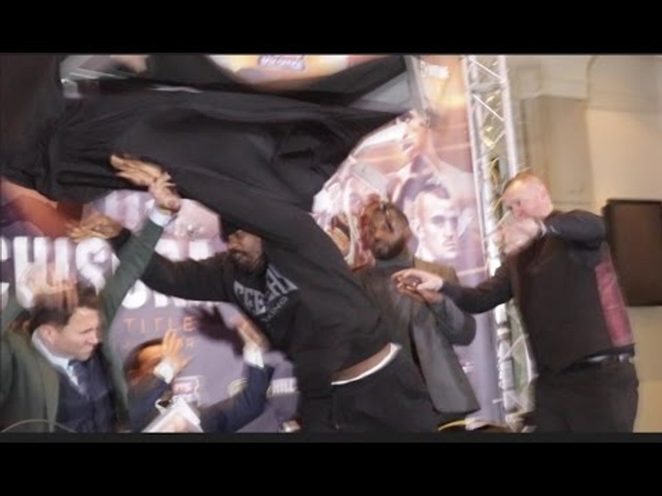 RAW! DERECK CHISORA THROWS TABLE AT DILLIAN WHYTE & CONFRONTS EDDIE HEARN & ADAM SMITH (FULL VIDEO)