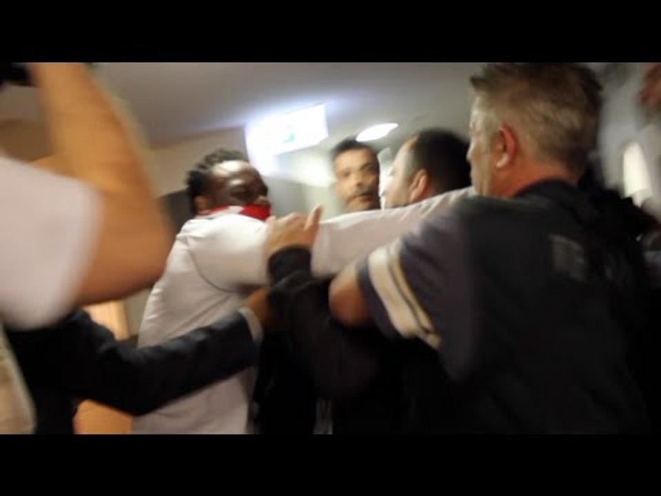 CARNAGE! -DERECK CHISORA LOSES PLOT & GOES ON RAMPAGE AFTER BEING HIT WITH PLASTIC BOTTLE @ WEIGH IN
