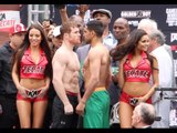 AMIR KHAN v SAUL 'CANELO' ALVAREZ - OFFICIAL WEIGH IN VIDEO (FULL) FROM T-MOBILE ARENA, LAS VEGAS