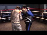 JULIAN RAMIREZ SMASHES THE PADS WITH TRAINER & HALL OF FAME FIGHTER WAYNE McCULLOUGH