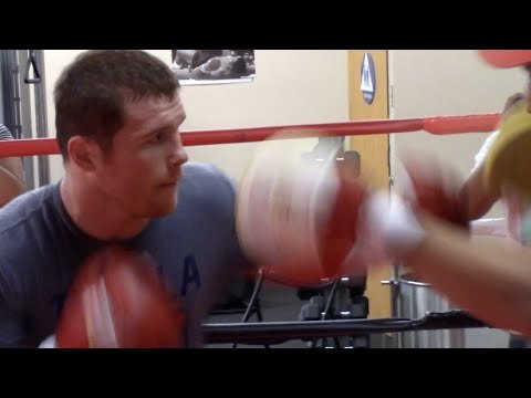 MEXICAN POWER! - SAUL 'CANELO' ALVAREZ SMASHES THE PADS & BODY BELT (TRAINING FOOTAGE)