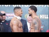 ANTHONY JOSHUA v DOMINIC BREAZEALE - OFFICIAL WEIGH IN & HEAD TO HEAD