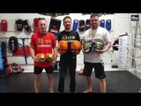 CONOR McGREGOR TRAINERS 'SBG DUBLIN' TRYING OUT NEW TRAINING MITTS FROM iBOX CUSTOMISE