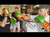 'THE NOTORIOUS MMA' CONOR McGREGOR TRIES OUT HIS LATEST PAIR OF {BOXING} GLOVES FROM iBOX CUSTOMISE