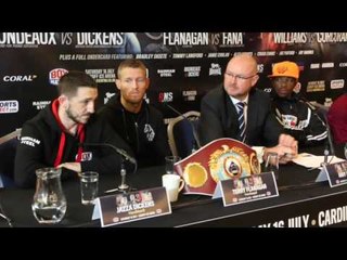 GUIILLERMO RIGONDEAUX v JAZZA DICKENS FULL PRESS CONFERENCE / FLANAGAN v FANO (CARDIFF)