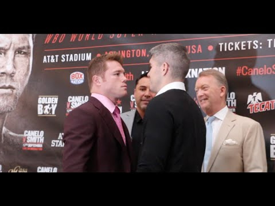 SAUL 'CANELO' ALVAREZ v LIAM SMITH - HEAD TO HEAD @ LONDON PRESS CONFERENCE / CANELO v SMITH