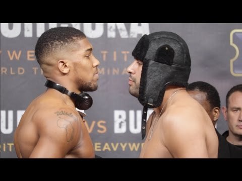 ANTHONY JOSHUA v ERIC MOLINA - OFFICIAL WEIGH IN & HEAD TO HEAD / JOSHUA v MOLINA