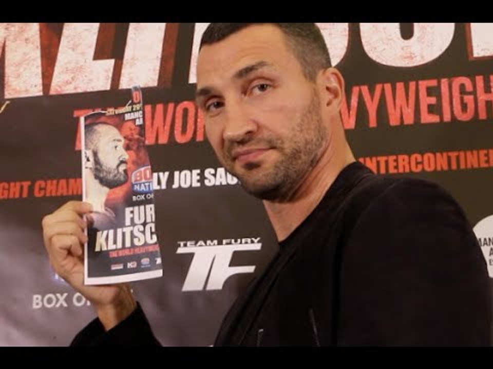 TYSON FURY v WLADIMIR KLITSCHKO - HEAD TO HEAD @ PRESSER / KLITSCHKO MOCKS FURY NO-SHOW