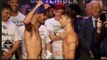 LEE HASKINS v STUART HALL - OFFICIAL WEIGH IN & HEAD TO HEAD / GOLOVKIN v BROOK