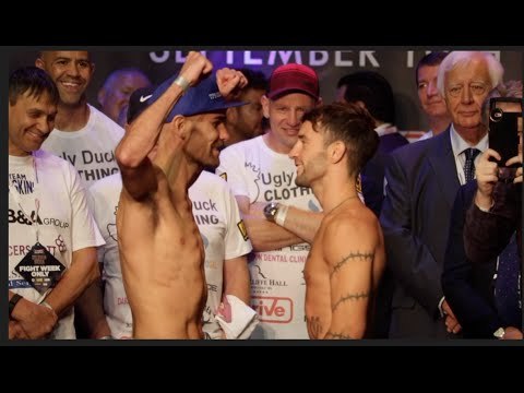 LEE HASKINS v STUART HALL - OFFICIAL WEIGH IN & HEAD TO HEAD / GOLOVKIN v BROOK