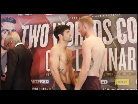 WORDS EXCHANGED!! JOHN RYDER v JACK ARNFIELD - OFFICIAL WEIGH IN & HEAD TO HEAD / CROLLA v LINARES