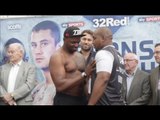 HEAVYWEIGHT BEEF!! DILLIAN WHYTE TAUNTS IAN LEWISON DURING WEIGH IN SCOTLAND / BURNS v RELIKH