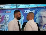 TONY BELLEW & BJ FLORES EXCHANGE WORDS AT HEAD TO HEAD @ PRESS CONFERENCE / BELLEW v FLORES